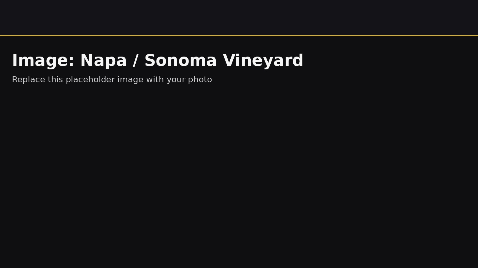 Napa Valley wine country road and vineyard